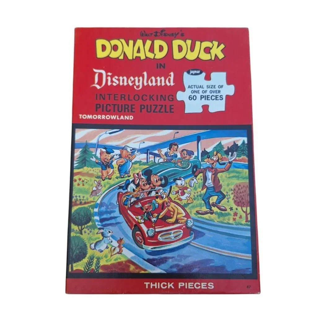 Disney Jaymar Puzzle Mickey Goofy Little Pigs Cricket Pluto Car Parade 60 Pieces